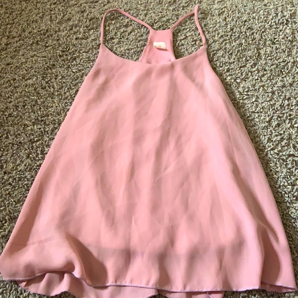 Pink sheer tank top